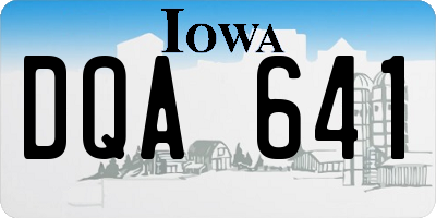 IA license plate DQA641