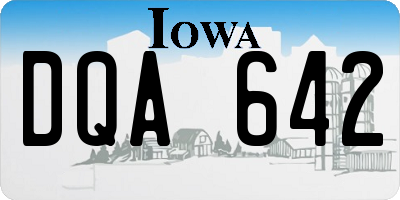 IA license plate DQA642
