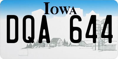 IA license plate DQA644
