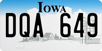 IA license plate DQA649