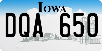 IA license plate DQA650