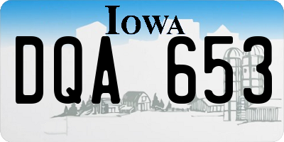 IA license plate DQA653