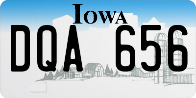 IA license plate DQA656