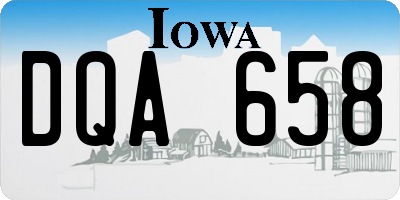 IA license plate DQA658