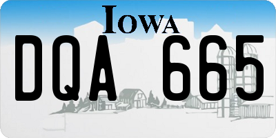 IA license plate DQA665