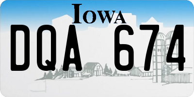 IA license plate DQA674