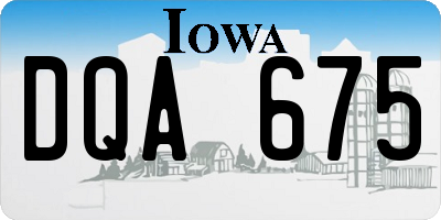 IA license plate DQA675