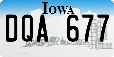 IA license plate DQA677