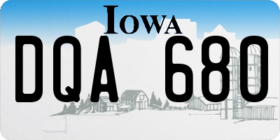 IA license plate DQA680