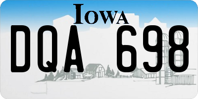 IA license plate DQA698