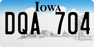 IA license plate DQA704