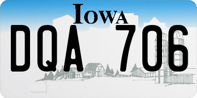 IA license plate DQA706