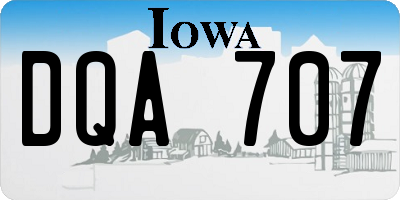 IA license plate DQA707