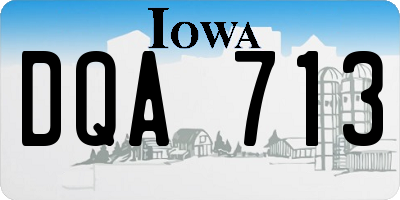 IA license plate DQA713