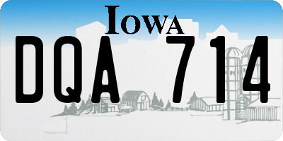 IA license plate DQA714
