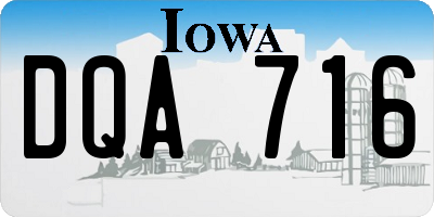 IA license plate DQA716