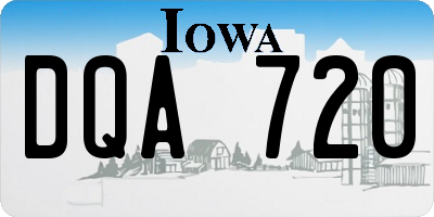 IA license plate DQA720