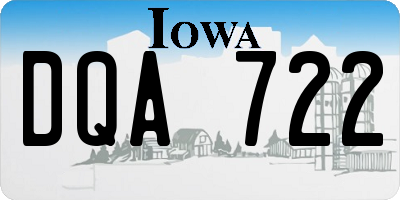 IA license plate DQA722