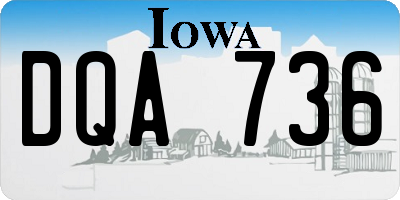 IA license plate DQA736