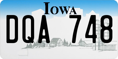 IA license plate DQA748