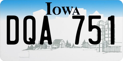 IA license plate DQA751