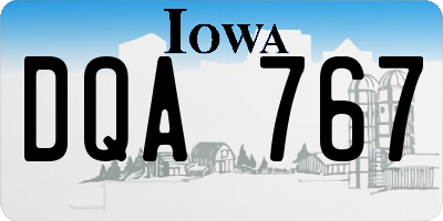 IA license plate DQA767