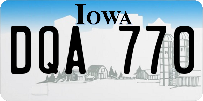 IA license plate DQA770