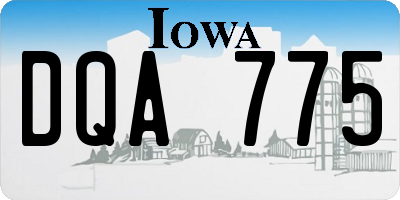 IA license plate DQA775