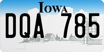 IA license plate DQA785