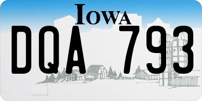 IA license plate DQA793
