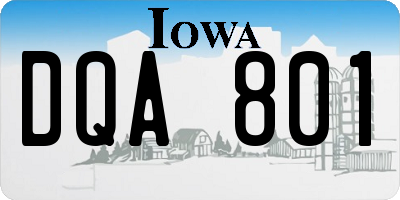 IA license plate DQA801