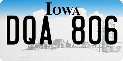 IA license plate DQA806
