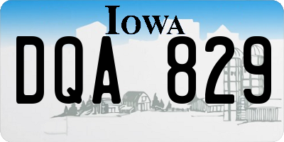 IA license plate DQA829