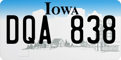 IA license plate DQA838