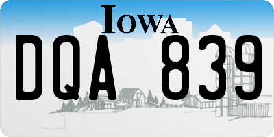 IA license plate DQA839