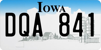IA license plate DQA841