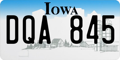 IA license plate DQA845