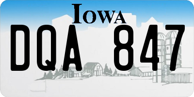 IA license plate DQA847