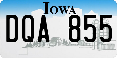 IA license plate DQA855