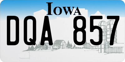 IA license plate DQA857