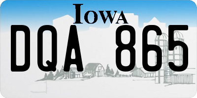 IA license plate DQA865