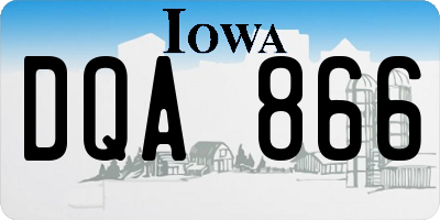 IA license plate DQA866