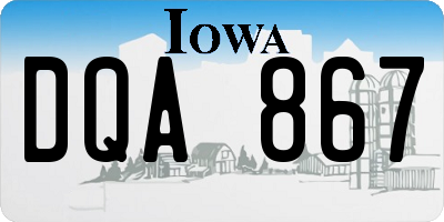 IA license plate DQA867