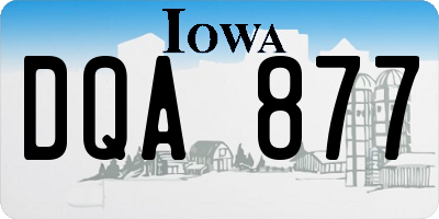 IA license plate DQA877