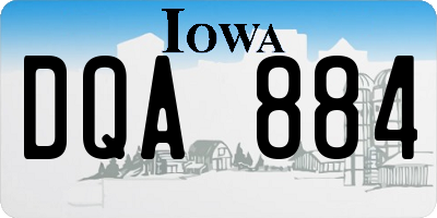 IA license plate DQA884