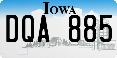 IA license plate DQA885
