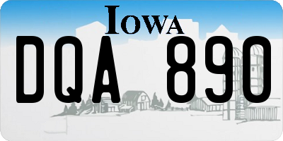 IA license plate DQA890