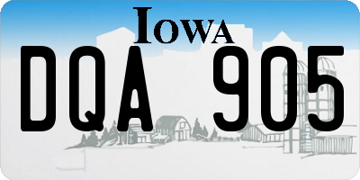 IA license plate DQA905