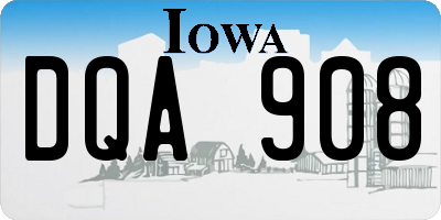 IA license plate DQA908