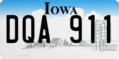 IA license plate DQA911